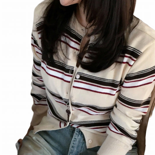 ボーダーニットカーディガン