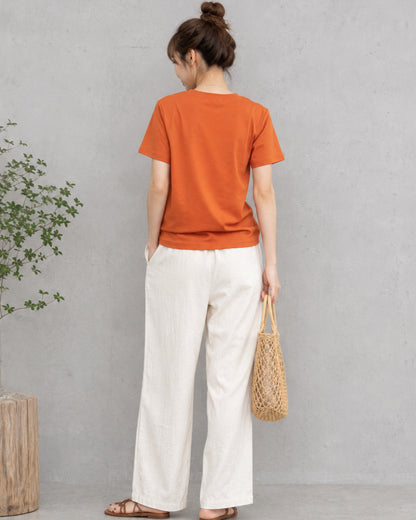 ラウンドネック半袖Tシャツ