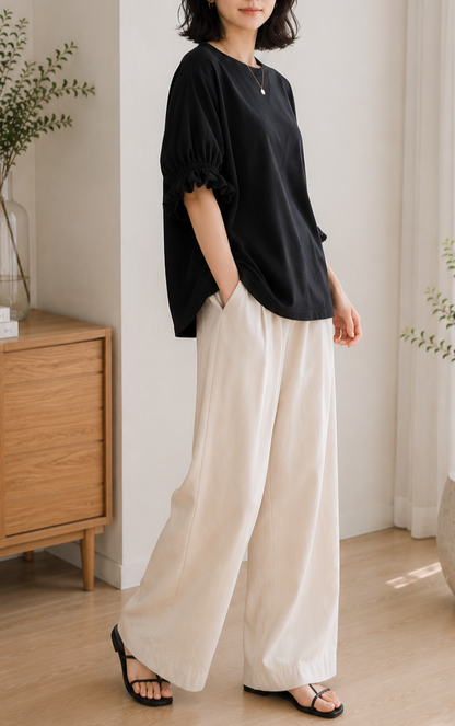 バットウィングスリーブTシャツ