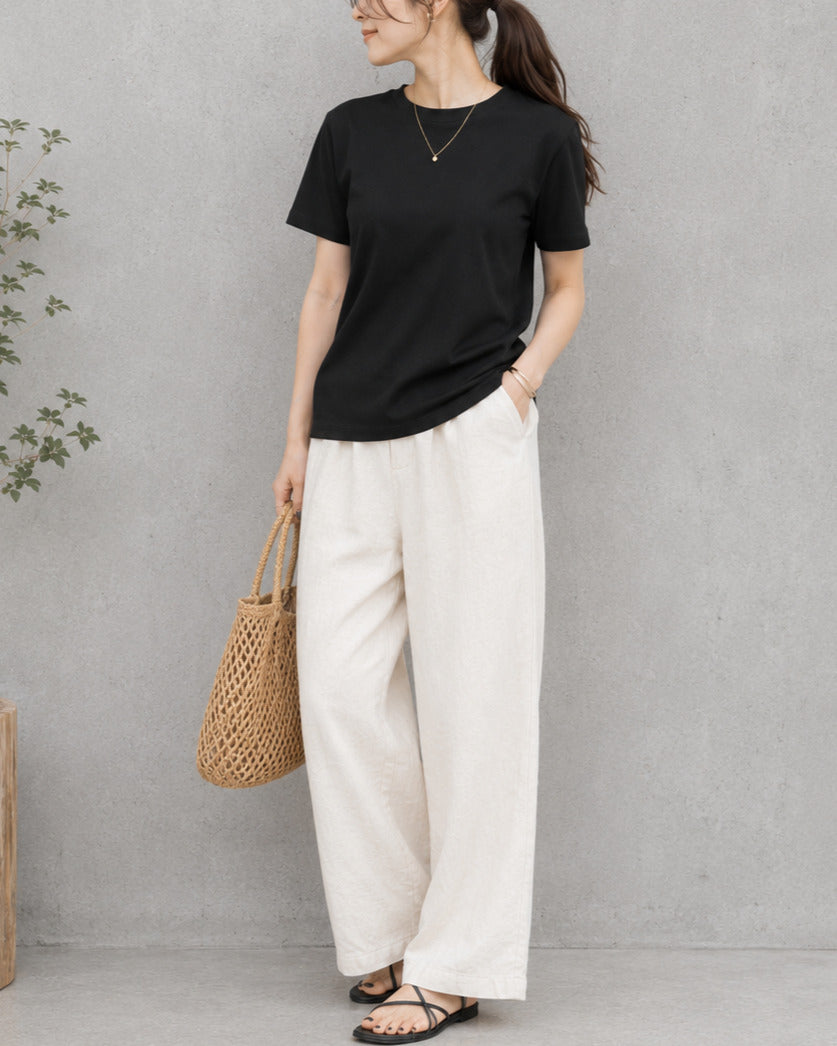 ラウンドネック半袖Tシャツ
