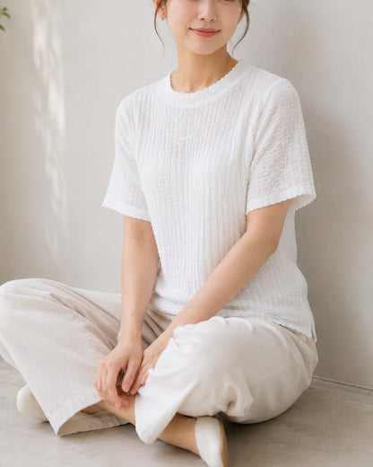 半袖ジャガードプルオーバー