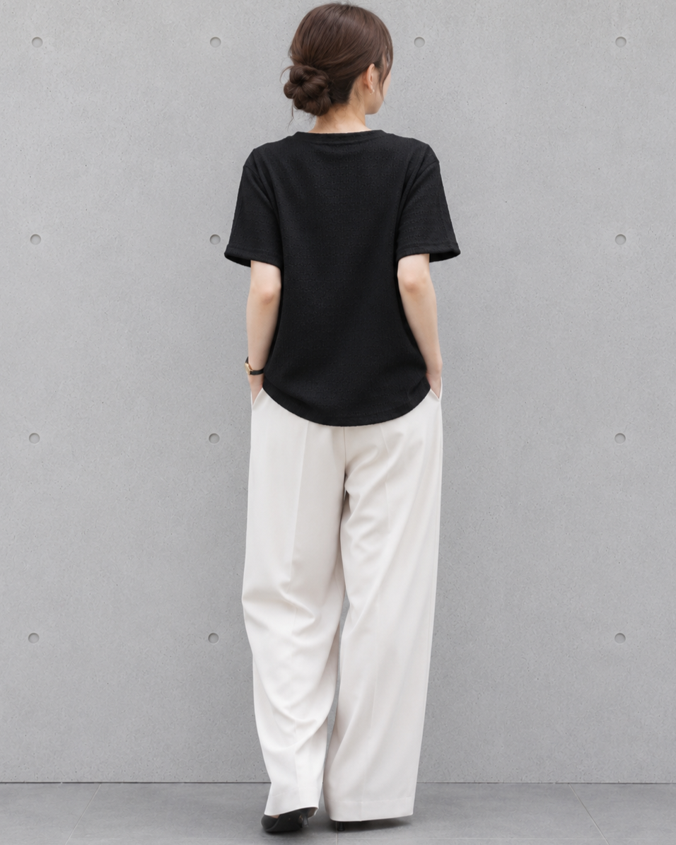 テクスチャー半袖Tシャツ