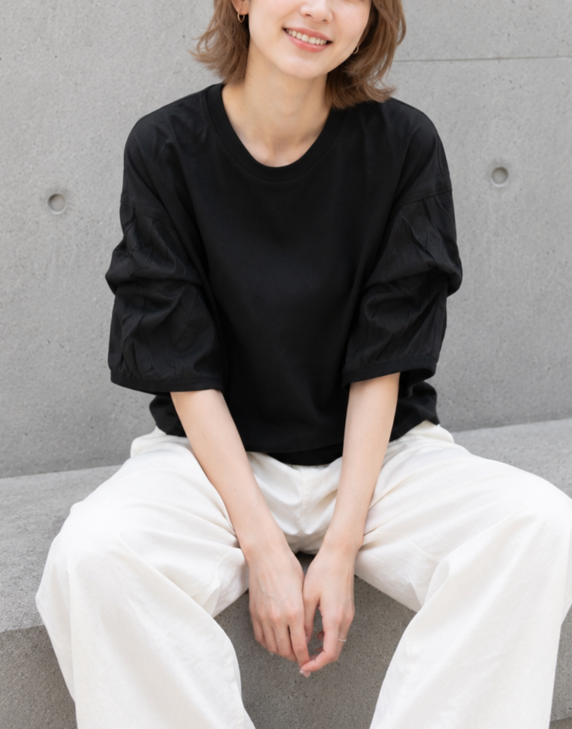 バブルスリーブTシャツ