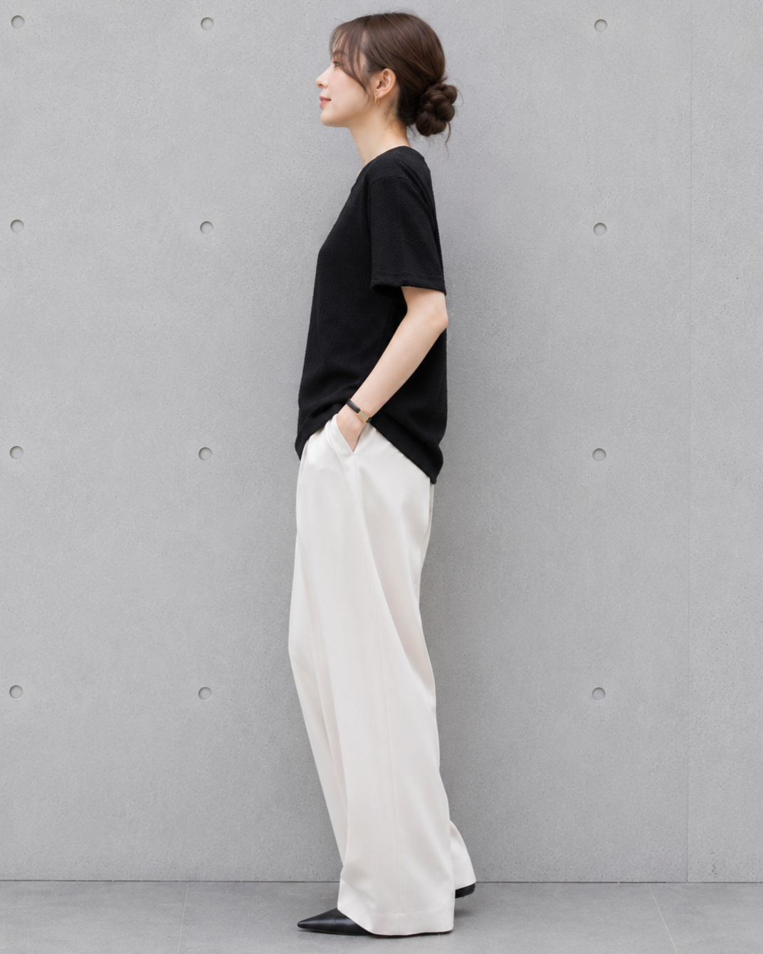 テクスチャー半袖Tシャツ