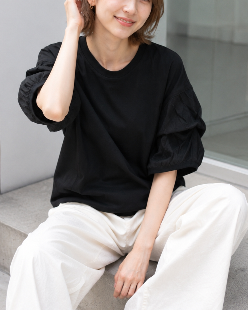 バブルスリーブTシャツ