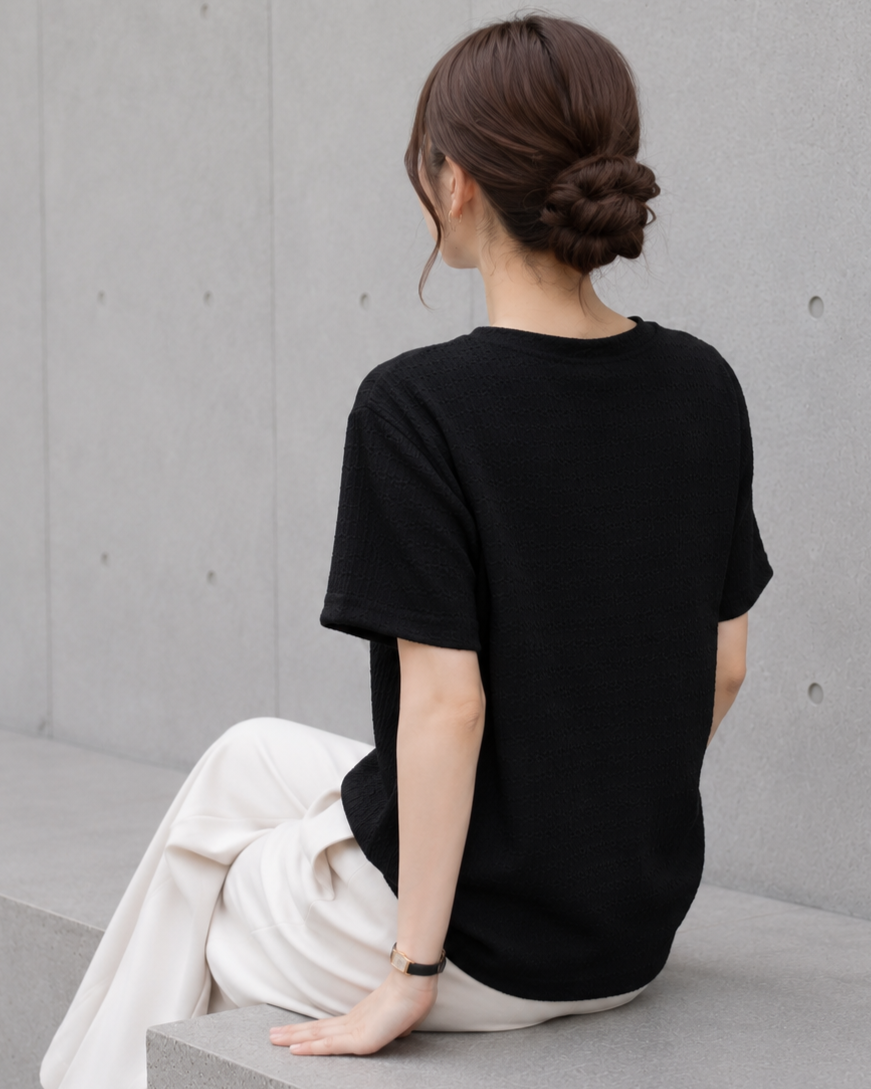 テクスチャー半袖Tシャツ