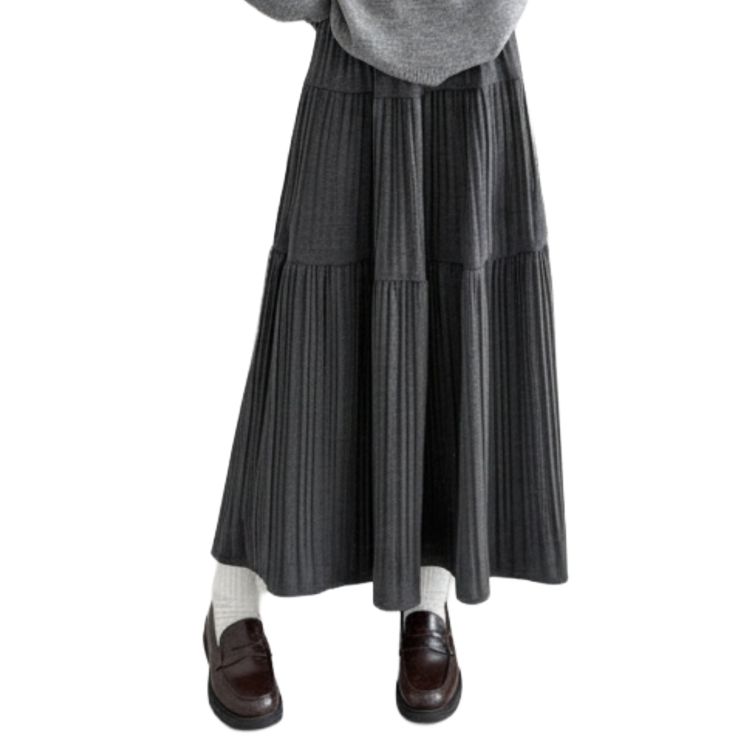 脚長フレンチプリーツスカート