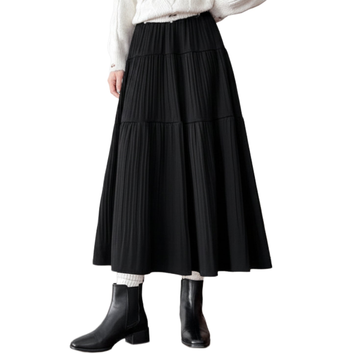脚長フレンチプリーツスカート