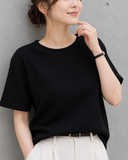 テクスチャー半袖Tシャツ