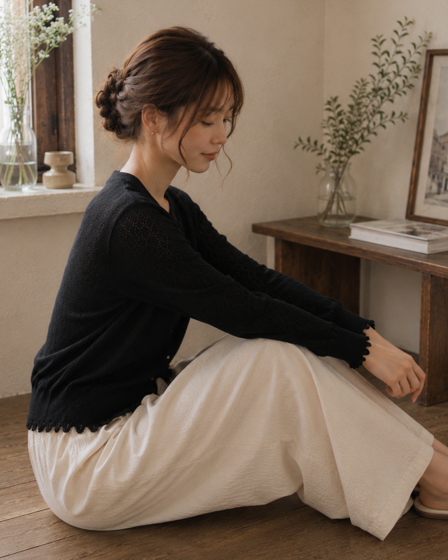 夏の羽織りトップス