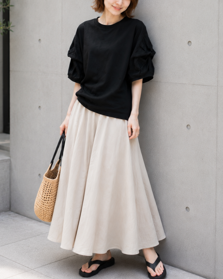 バブルスリーブTシャツ