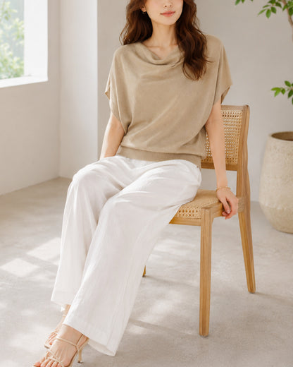 ドレープネックニット