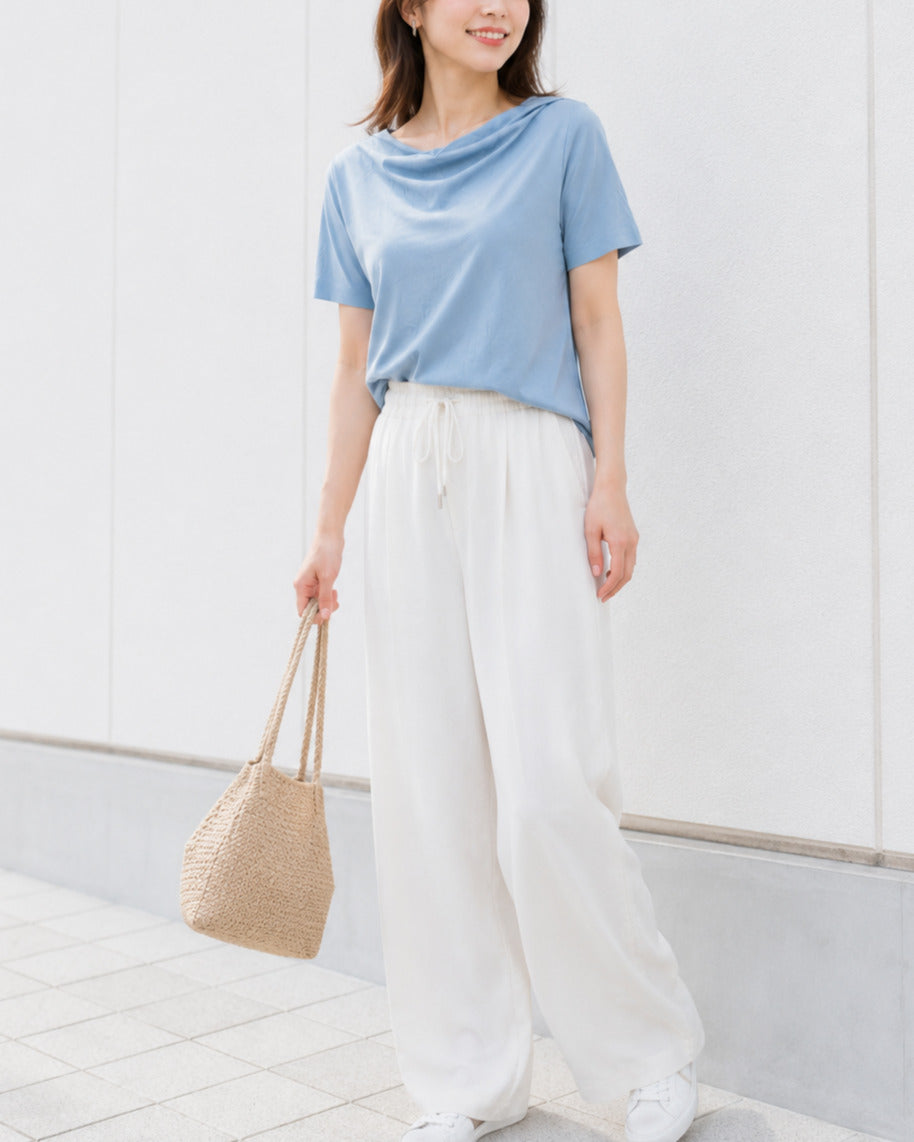 アシンメトリーネックカットソー