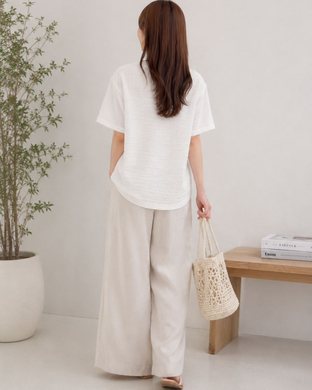 テクスチャー半袖Tシャツ