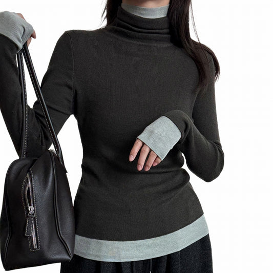 カラーブロックニット