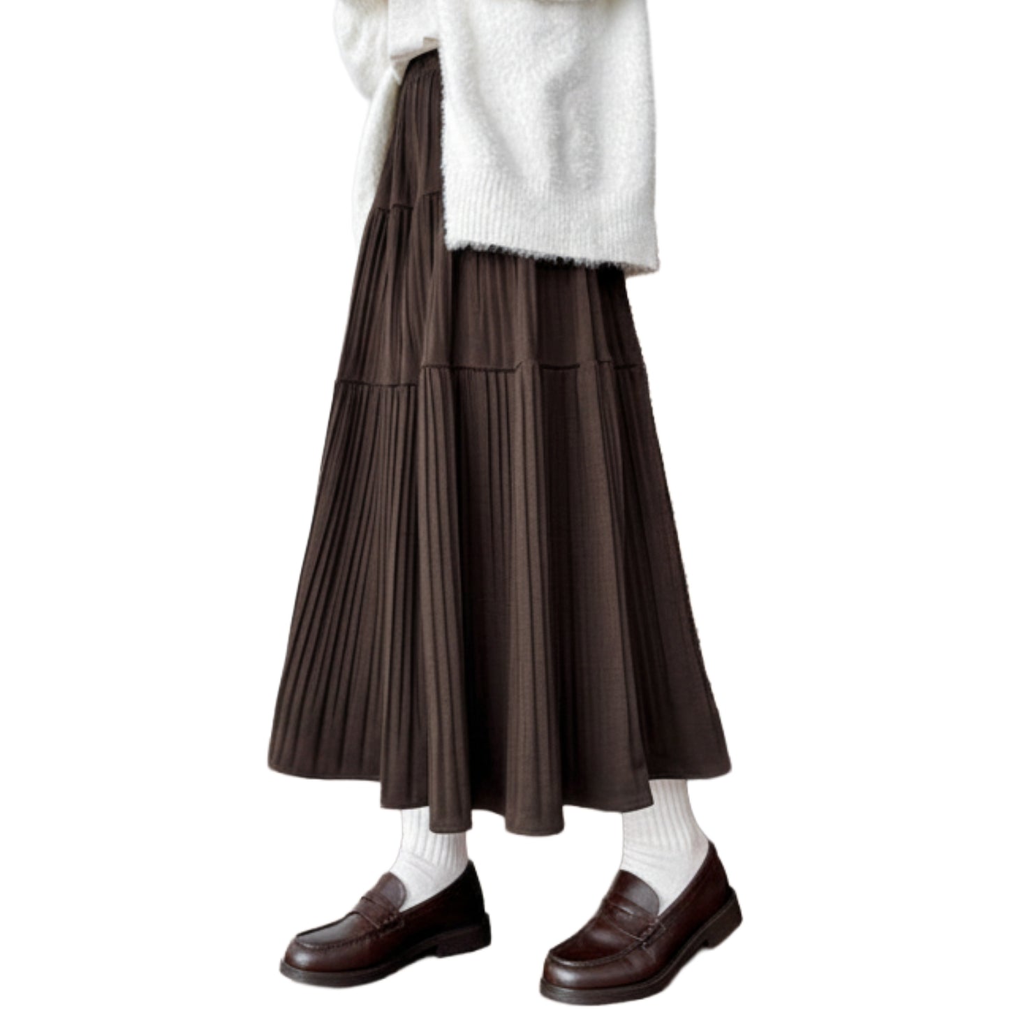 脚長フレンチプリーツスカート