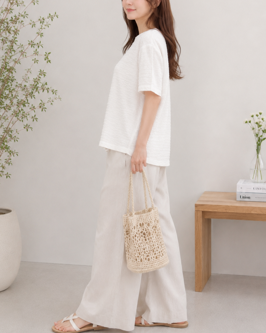 テクスチャー半袖Tシャツ
