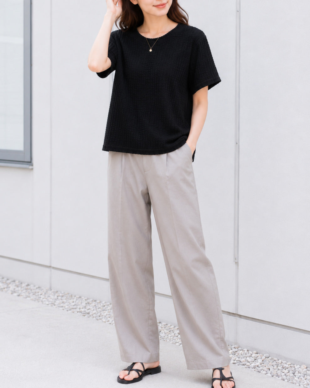 半袖ジャガードプルオーバー