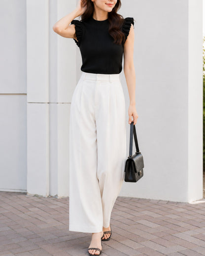 フリルリブトップス
