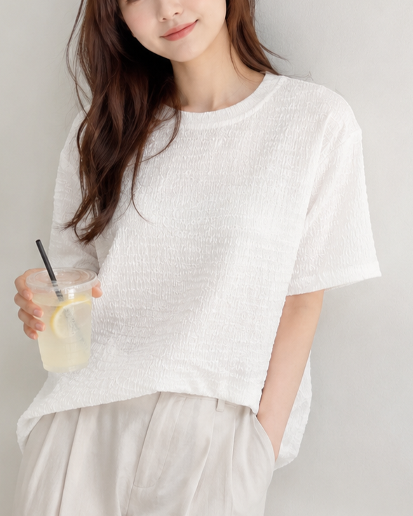 テクスチャー半袖Tシャツ