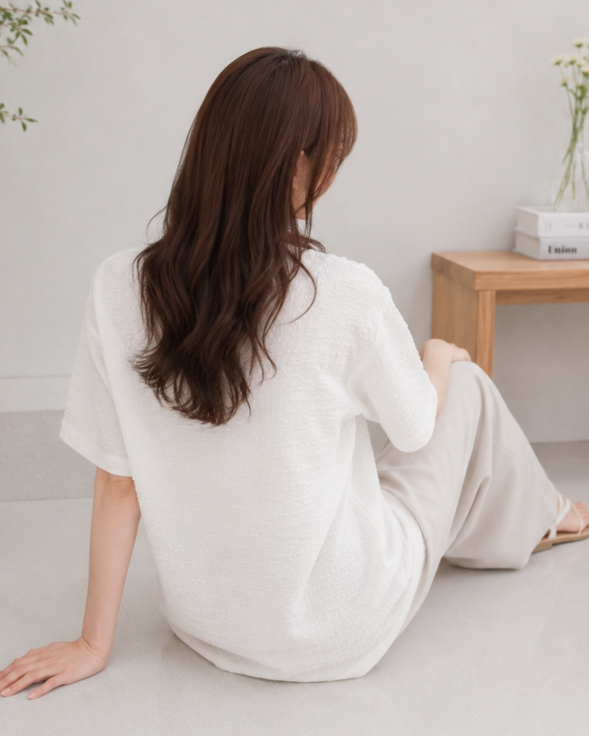 テクスチャー半袖Tシャツ