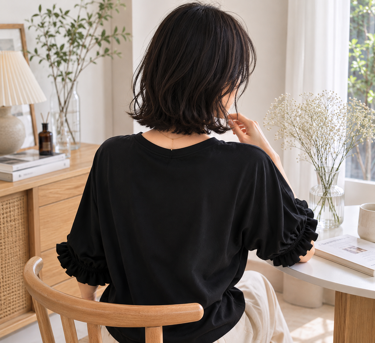 バットウィングスリーブTシャツ