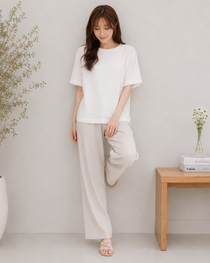 テクスチャー半袖Tシャツ