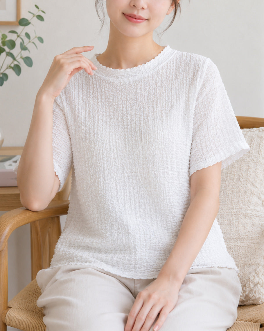 半袖ジャガードプルオーバー