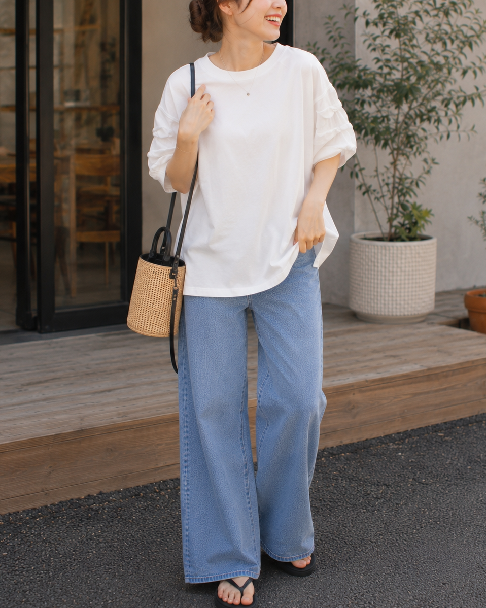 バブルスリーブTシャツ