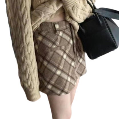 チェック柄ショートスカート