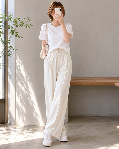 ラウンドネック半袖Tシャツ
