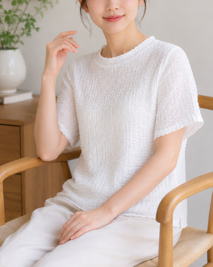 半袖ジャガードプルオーバー