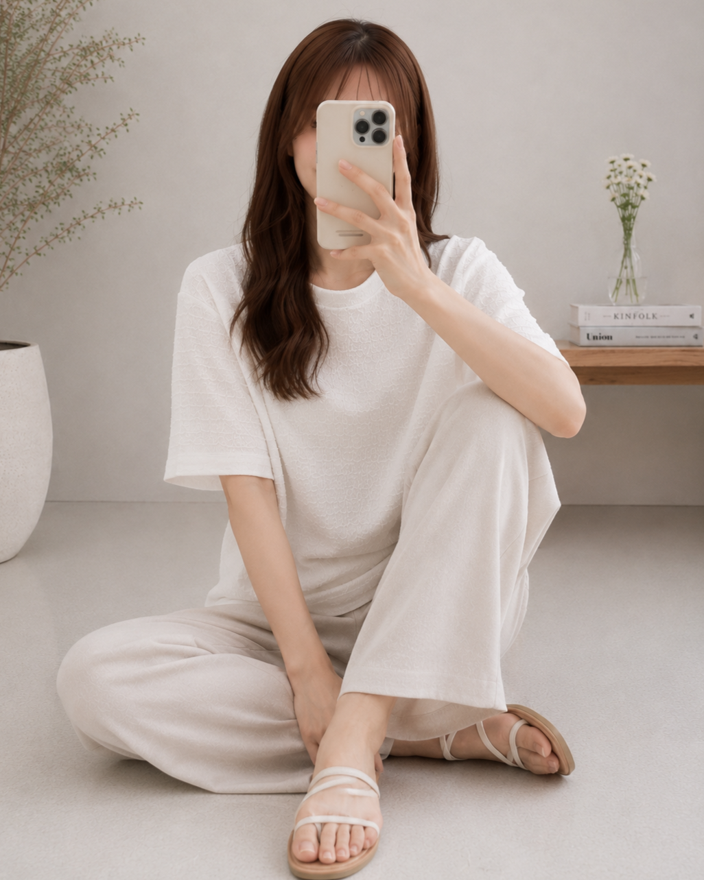 テクスチャー半袖Tシャツ