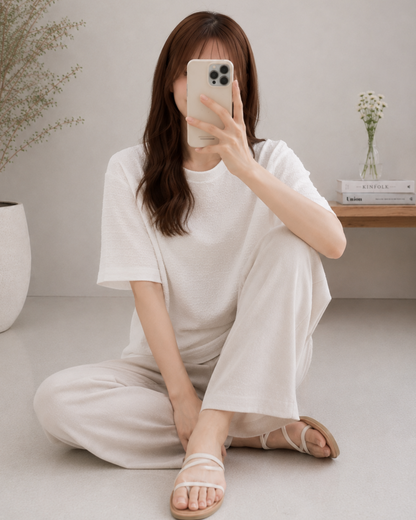 テクスチャー半袖Tシャツ