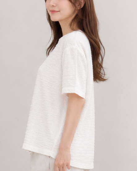 テクスチャー半袖Tシャツ