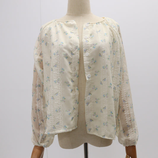 シフォン花柄ブラウス